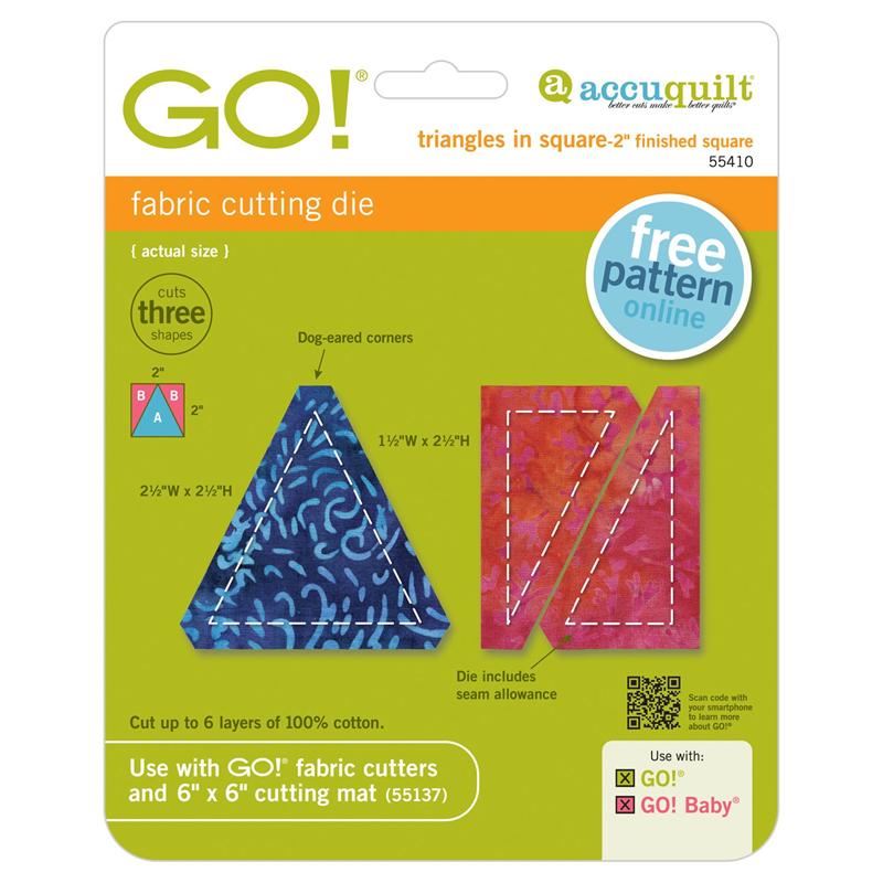 AccuQuilt GO! Die Triangles in Square-2" Finished Square 55410 image of packaging