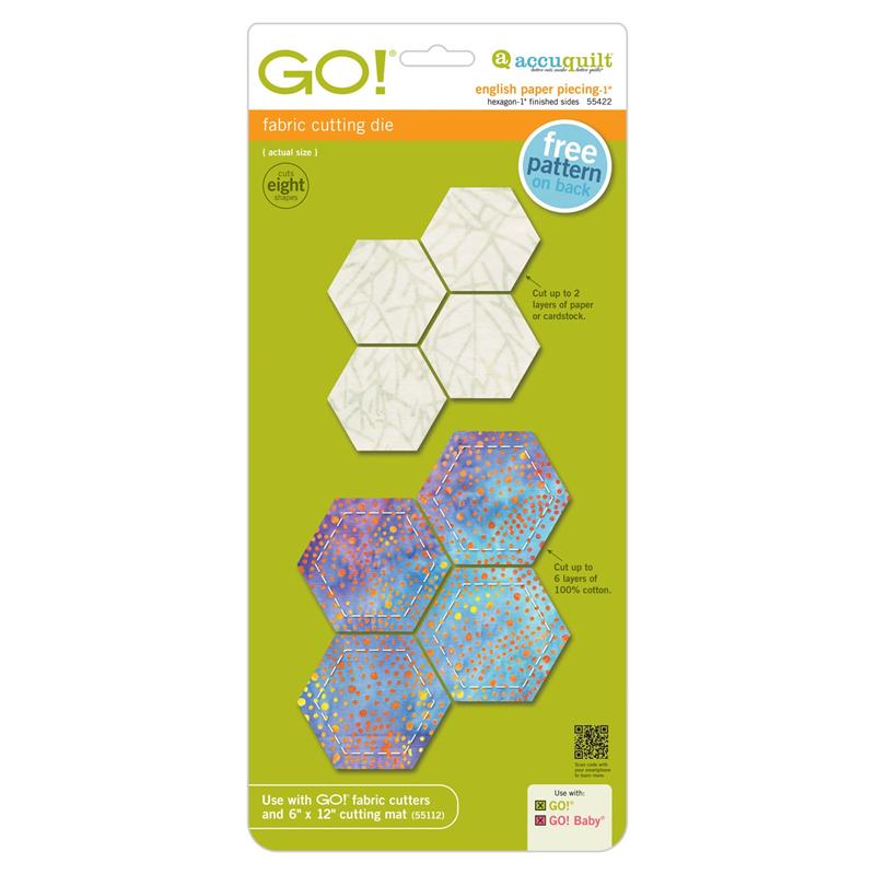 AccuQuilt GO! Die English Paper Piecing Hexagon-1" Finished Sides 55422 image of packaging
