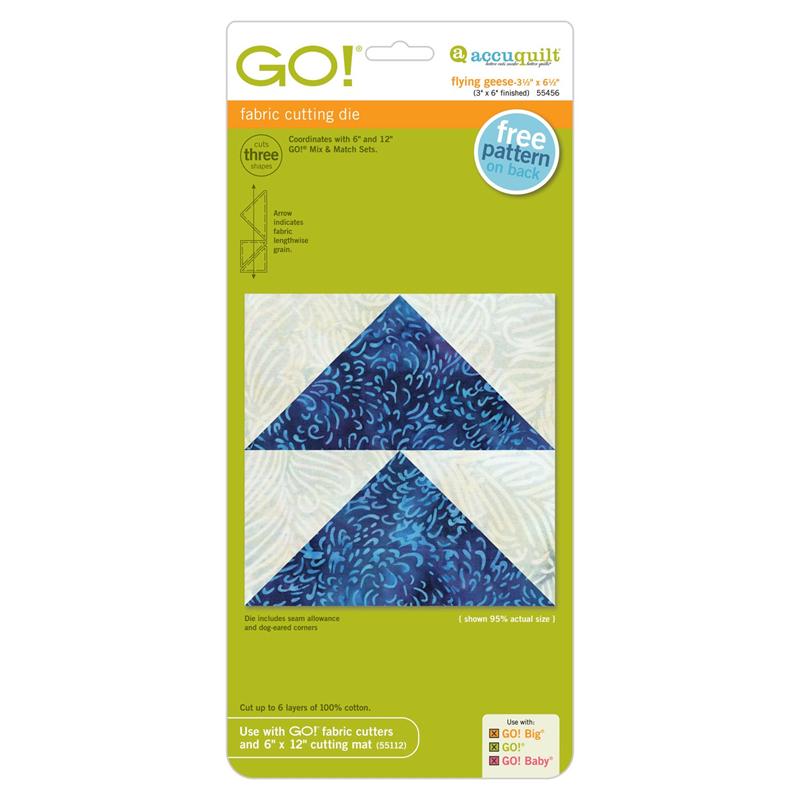 AccuQuilt GO! Die Flying Geese-3 1/2" x 6 1/2" (3" x 6" Finished) 55456 image of packaging