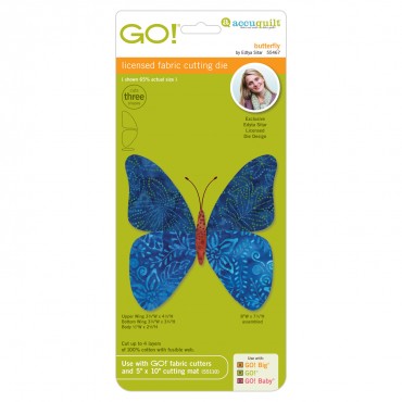 AccuQuilt GO! Die Butterfly image of packaging and print