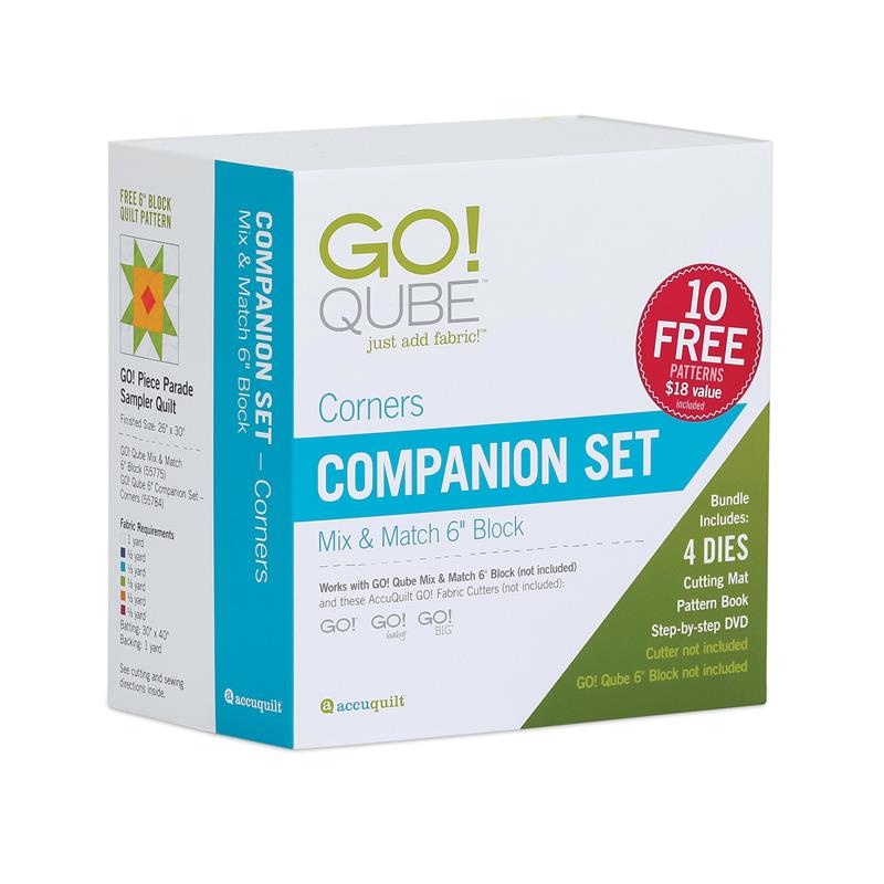 AccuQuilt GO! Qube 6" Companion Die Set Corners 55784 image of packaging