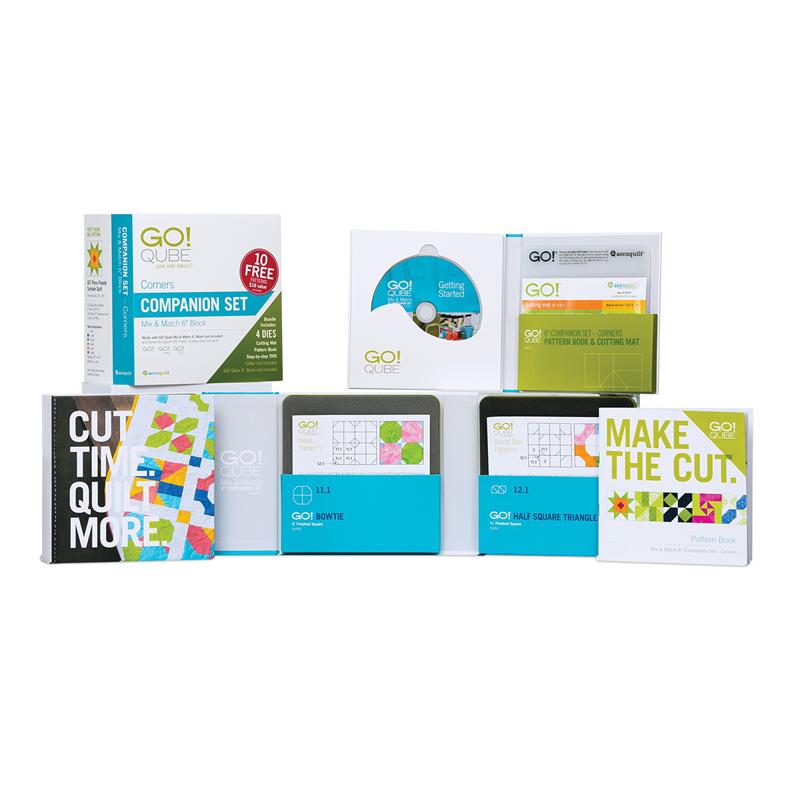 AccuQuilt GO! Qube 6" Companion Die Set Corners 55784 image of packaging