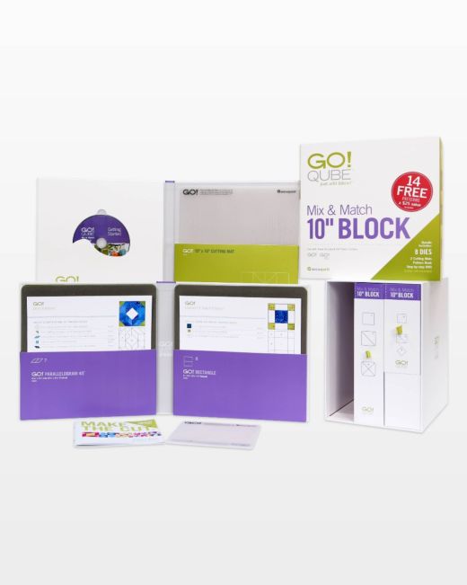 AccuQuilt GO! Qube Die Mix & Match 10" Block 55797 image of packaging