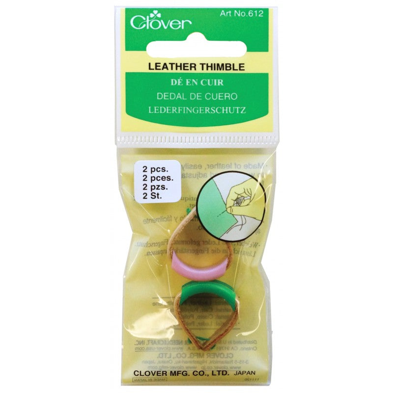 Clover CL612 Adjustable Leather Thimbles (2-pack)