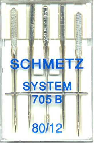 Schmetz BER-80 Bernina agujas para máquina de coser 705B tamaño 80/12 5 unidades