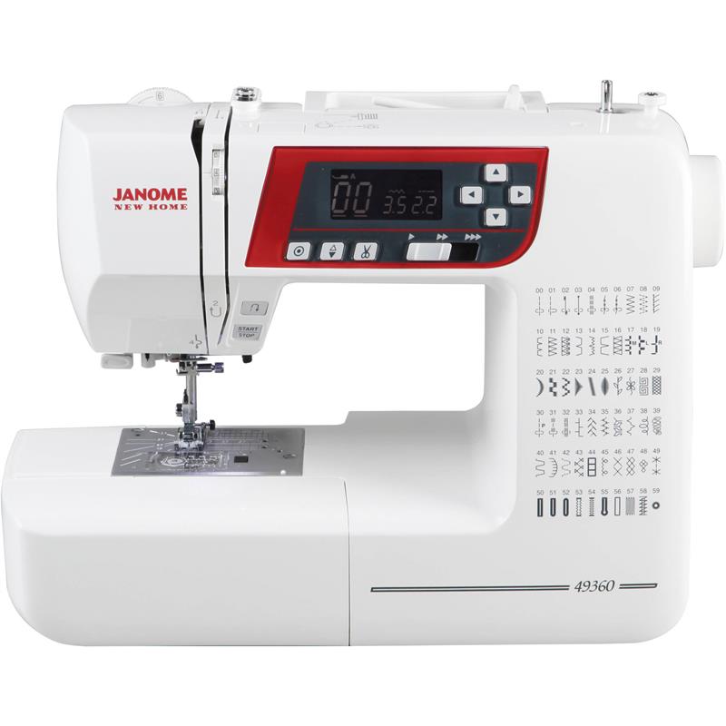 front facing image of the Janome New Home 49360 Sewing and Quilting Machine