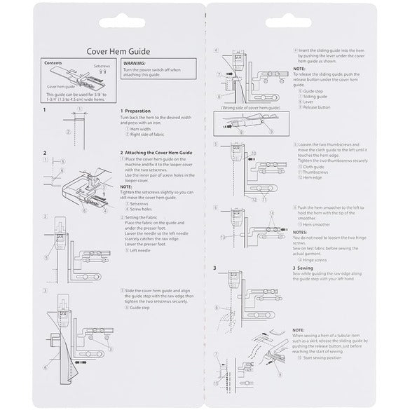 Guía de dobladillo Janome para modelos CoverPro (Tipo 1)