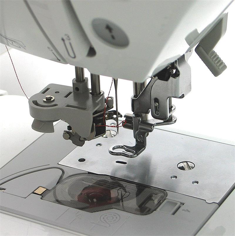close up of the Brother PE800 seven by five Embroidery Machine needle