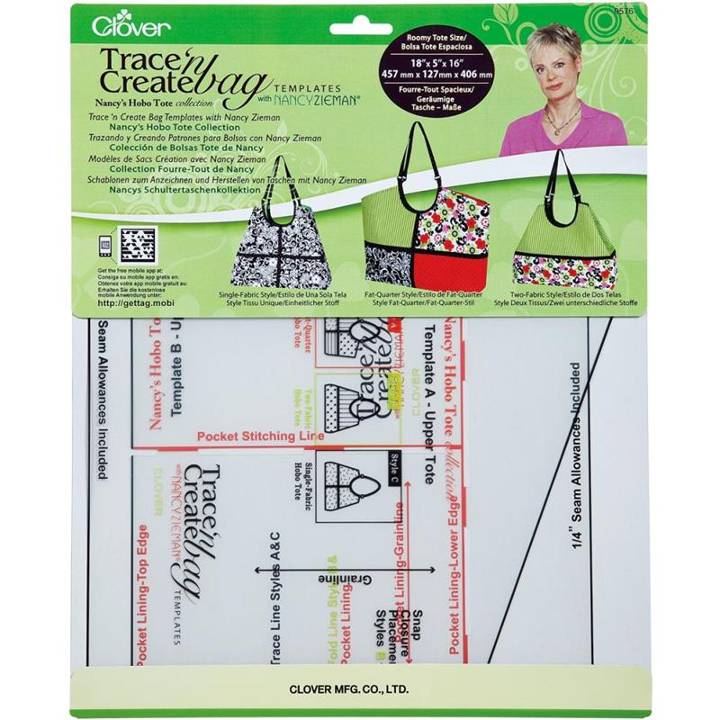Clover Nancy's Hobo Tote Collection Trace 'n Create Bag Templates CL9576