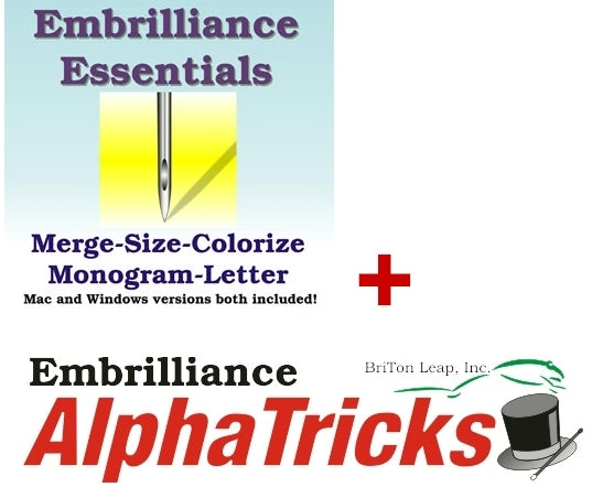 Embrilliance Essentials &amp; AlphaTricks Combo software de máquina de bordar