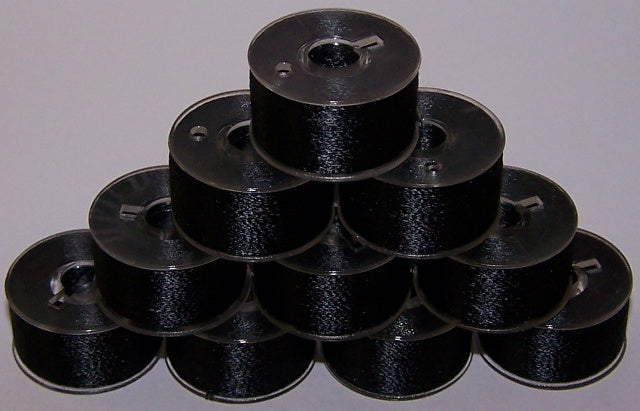 100 bobinas preenrolladas de plástico para bordar TAMAÑO A/ESTILO 15/SA156 - Negro