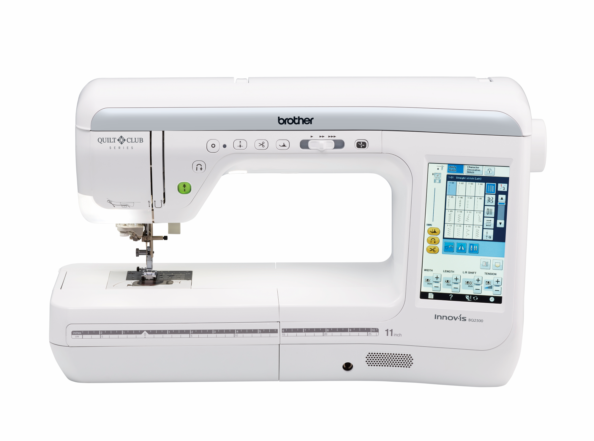 front facing image of the Brother Innov-is BQ2500 eleven and a quarter inch Sewing and Quilting Machine 