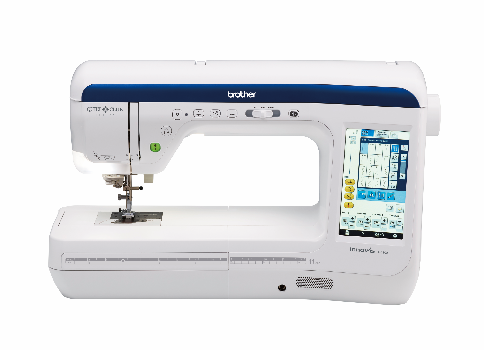 front facing image of the Brother Innov-is BQ3100 eleven and a quarter inch Sewing and Quilting Machine 