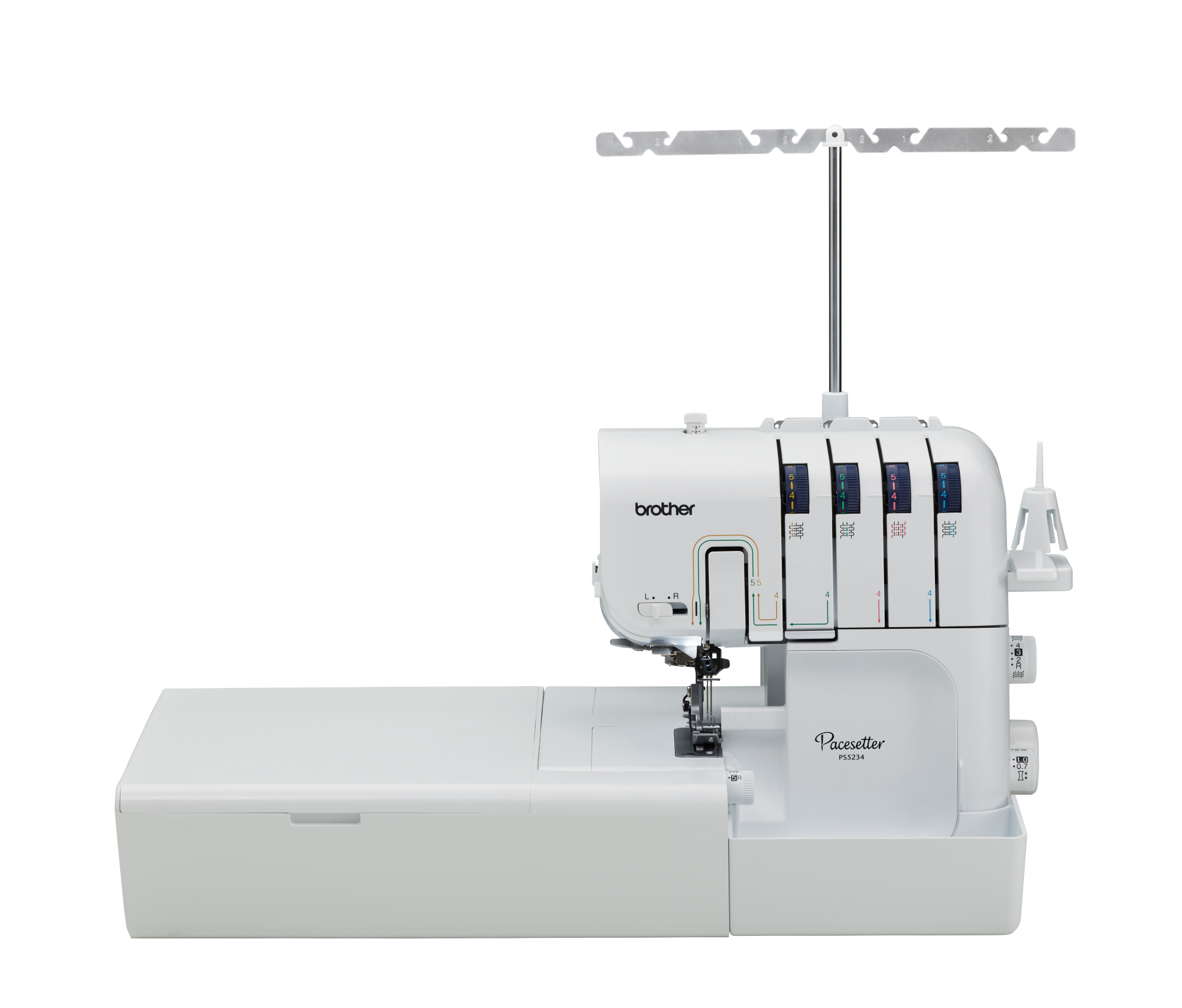 front facing image of the Brother R Pacesetter PS5234 Serger Sewing Machine with wide table