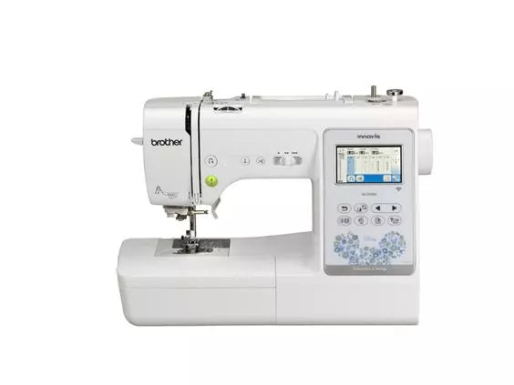 Brother sewing machine with digital display on a white background