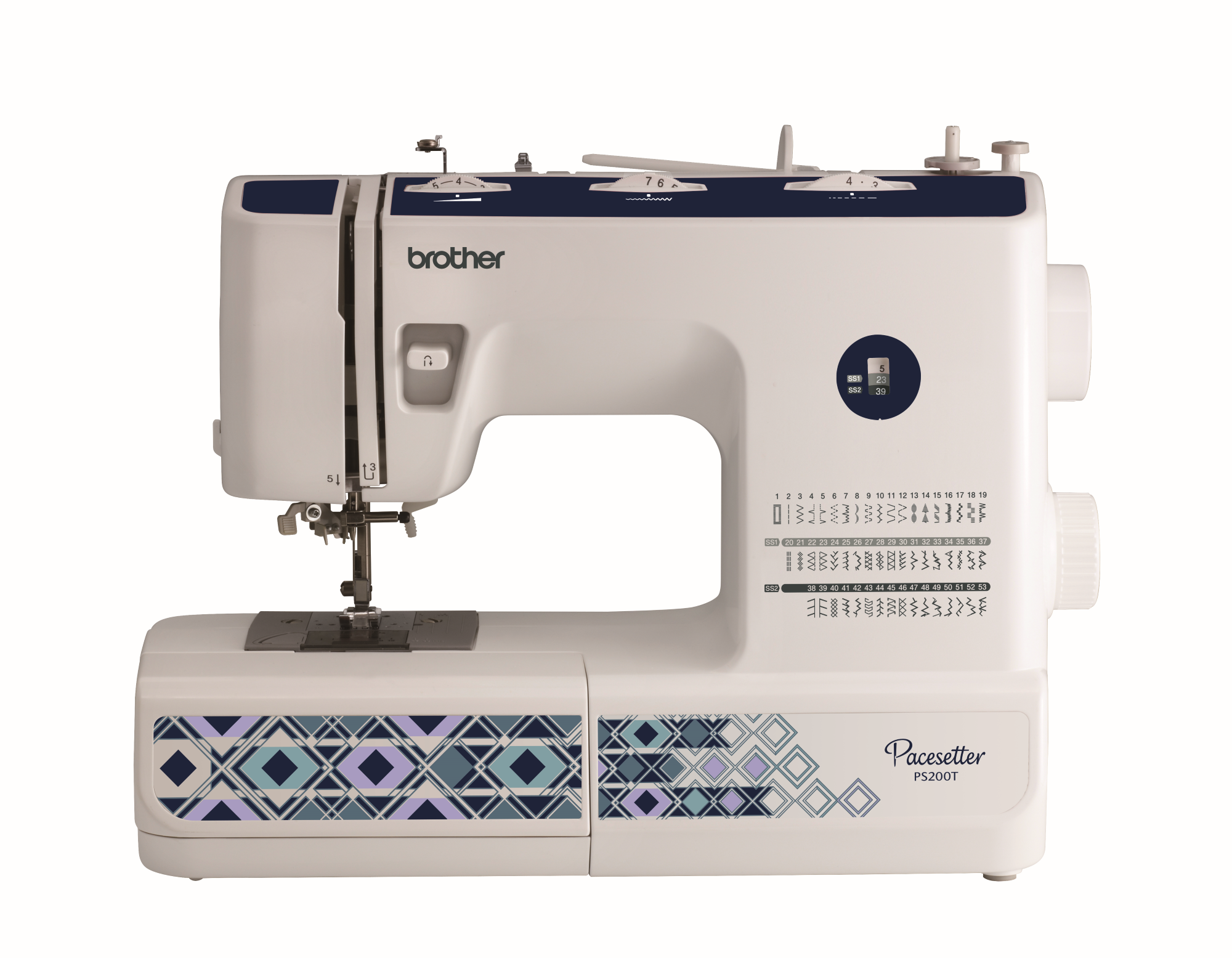 front facing image of the Brother PS200T sewing and quilting machine