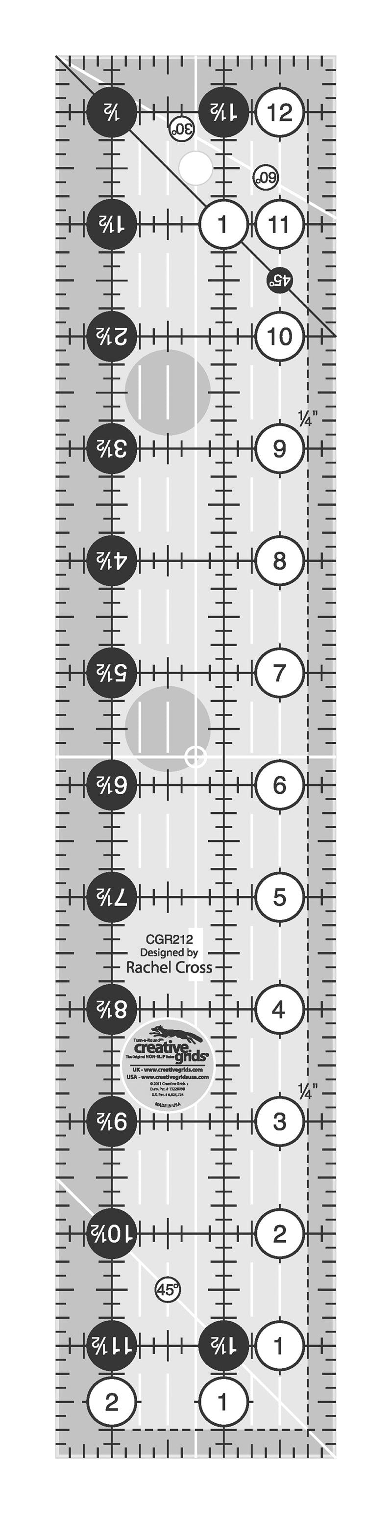 Creative Grids CGR212 2 1/2" x 12 1/2" Rectangle Ruler