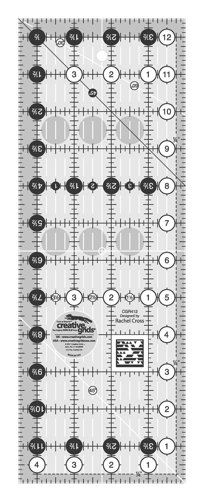 Creative Grids 4.5" x 12.5" Rectangle Ruler CGR412 for Sale at World Weidner