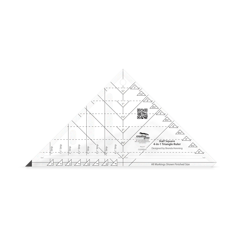 Creative Grids Half-Square 4-in-1 Triangle Ruler CGRBH1 – World Weidner