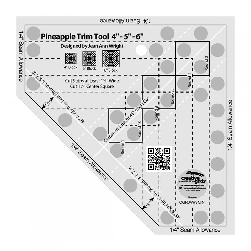 Trashing Ruler Creative Grids Pineapple Trim Tool Mini Ruler CGRJAW3MINI – World Weidner