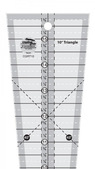 Creative Grids 10 Degree Triangle Ruler CGRT10