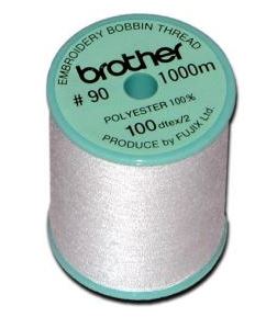 Brother EBTPE White 90 Weight Embroidery Bobbin Thread