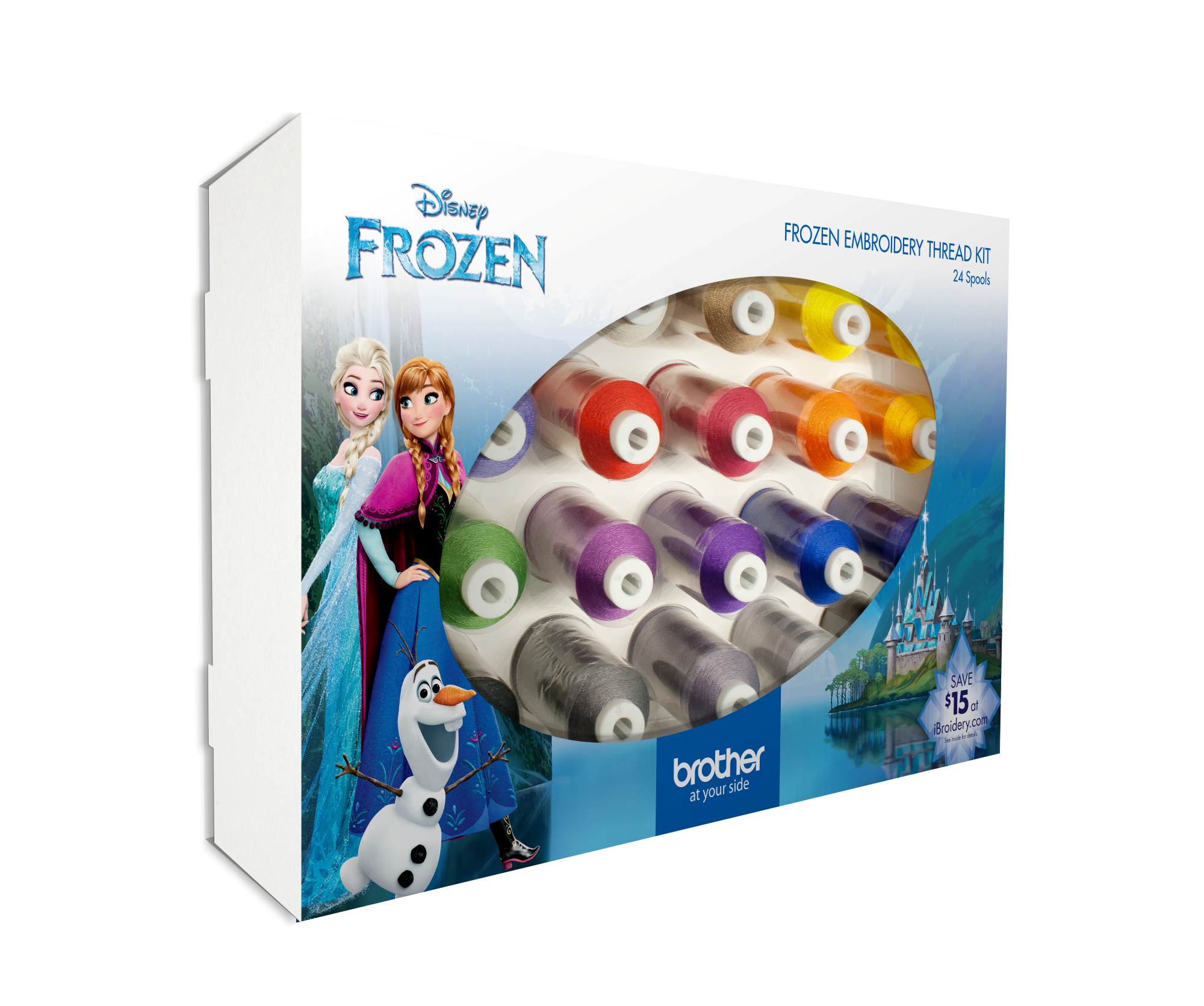 Brother Disney Frozen 24 Spool Embroidery Thread Kit ETPFROZ124 for Sale at World Weidner