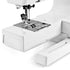 close up image of the Janome HD3000 Sewing Machine needle plate and free arm
