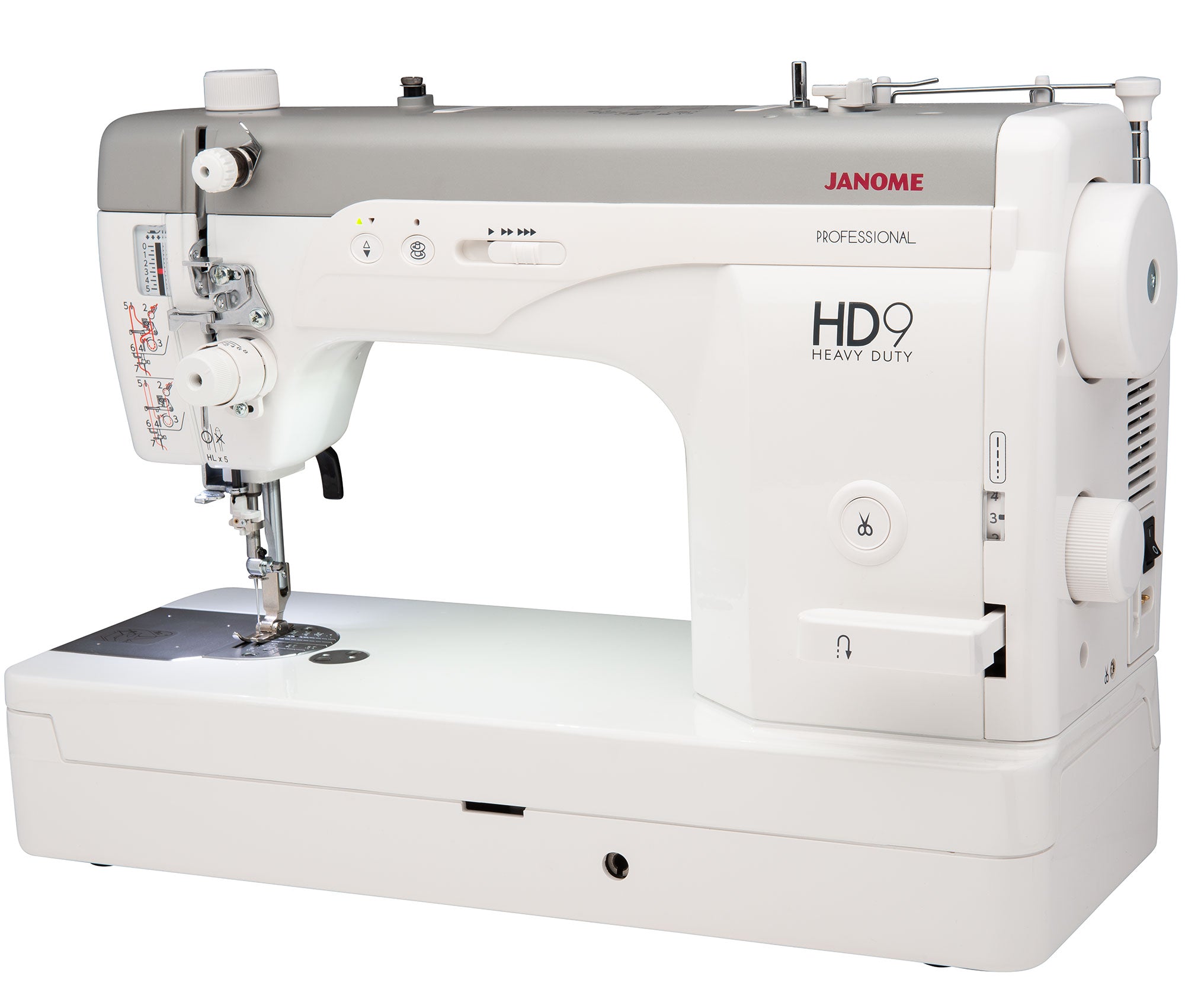 angled image of the Janome HD9 Sewing Machine