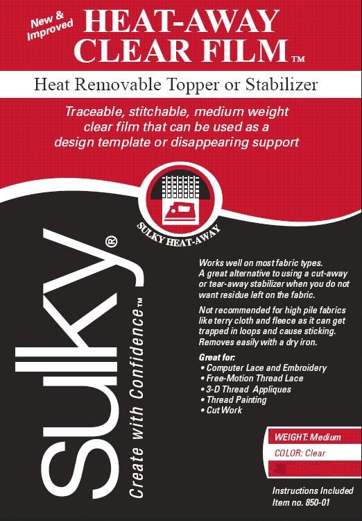 Sulky® Heat-Away Clear Film Stabilizer- 19-3/4" x 1 Yd. Sheet