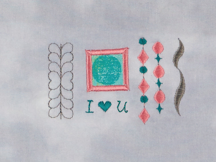 image of some of the patterns you can make with the JUKI HZL-NX7 Kirei Professional Quality Sewing and Quilting Machine