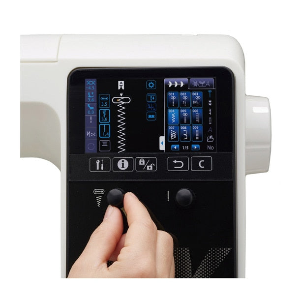 close up image of the JUKI HZL-NX7 Kirei Professional Quality Sewing and Quilting Machine screen