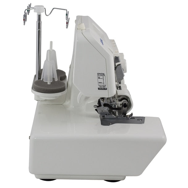JUKI MO-654DE 2/3/4 Thread Overlock Serger Sewing Machine view of the side of the machine and needle