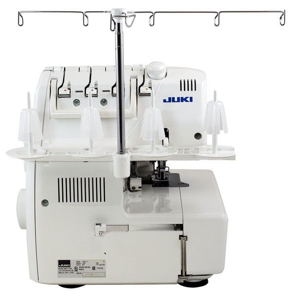 JUKI MO-735 2/3/4/5 Thread Overlock Serger Sewing Machine view of the back of the machine