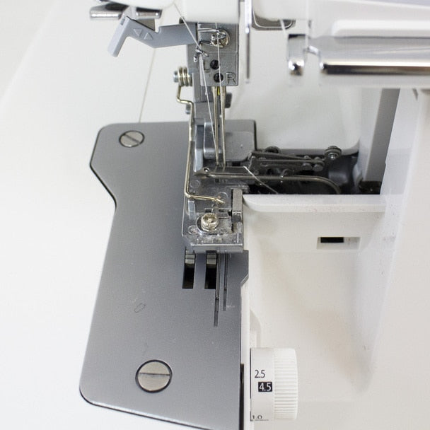 JUKI MO-1000 2/3/4 Air Threading Overlock Serger Sewing Machine close up view of needle