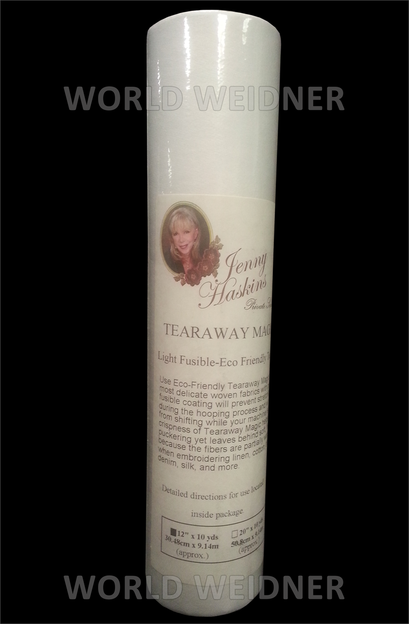 Janome Jenny Haskins Light Fusible Tearaway Magical Stabilizer 12x10yd Roll JTMF12
