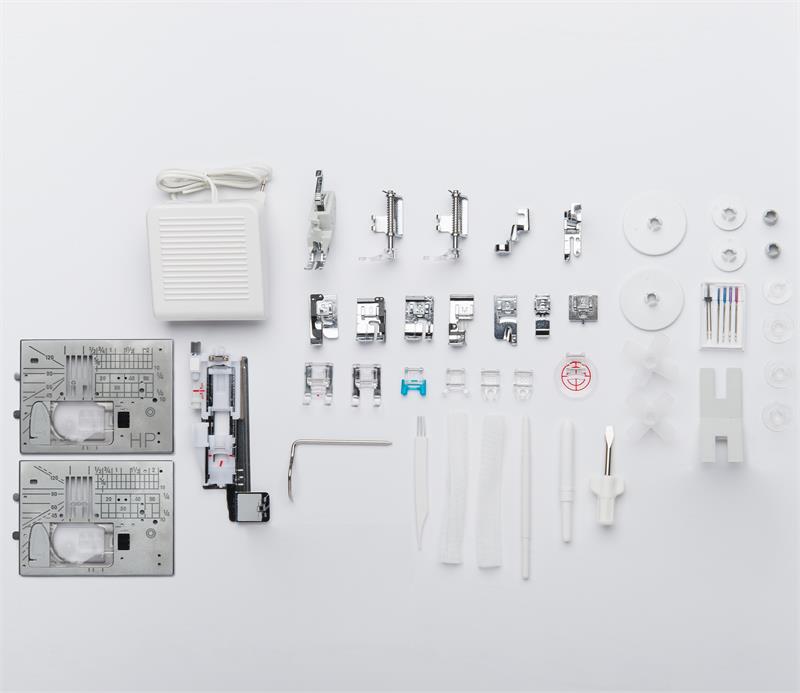 some of the accessories included with the Janome Continental M7 QCS Sewing and Quilting Machine for Sale at World Weidner