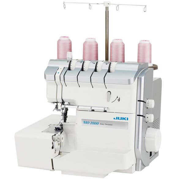 Juki MO-2800 Overlock Serger view from the front of the machine from the side