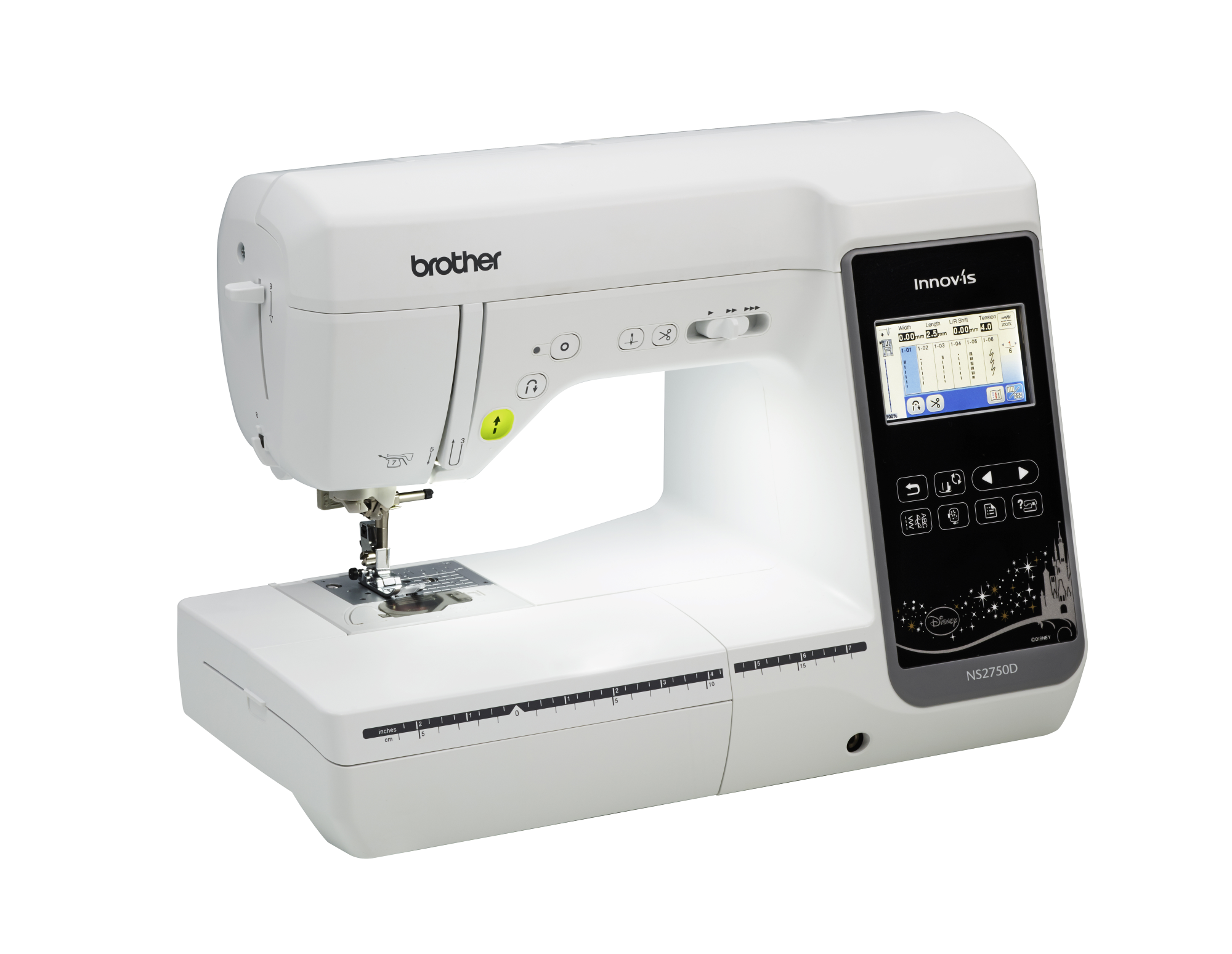 angled image of the Brother Innov-is NS2750D seven by five Sewing and Embroidery Machine