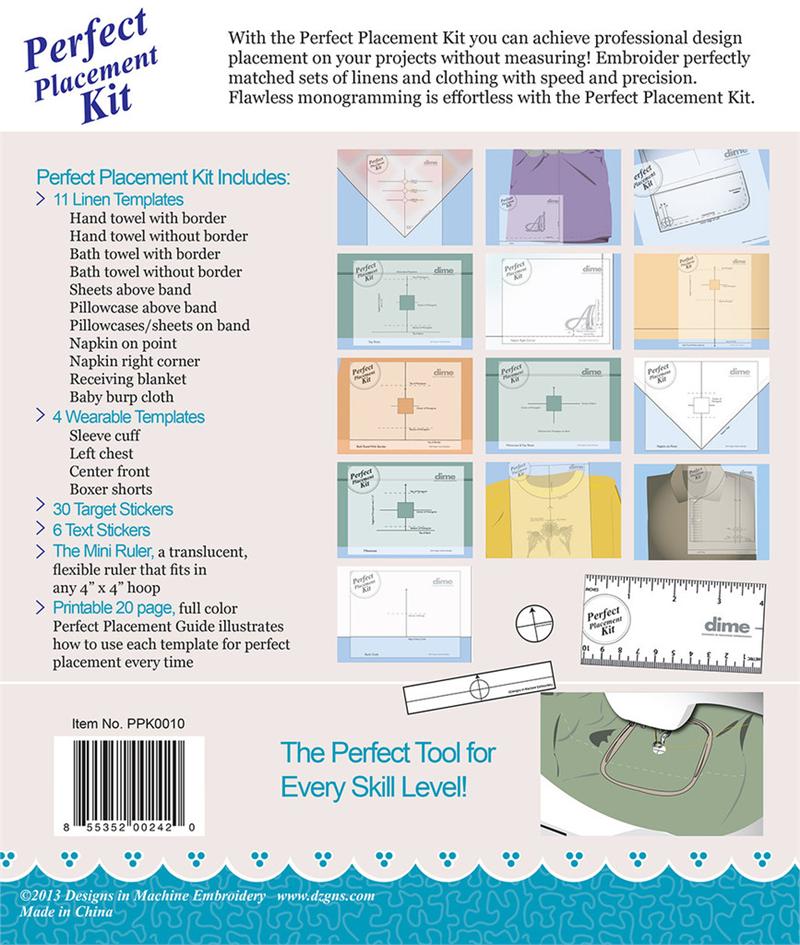 Designs in Machine Embroidery DIME Perfect Placement Kit
