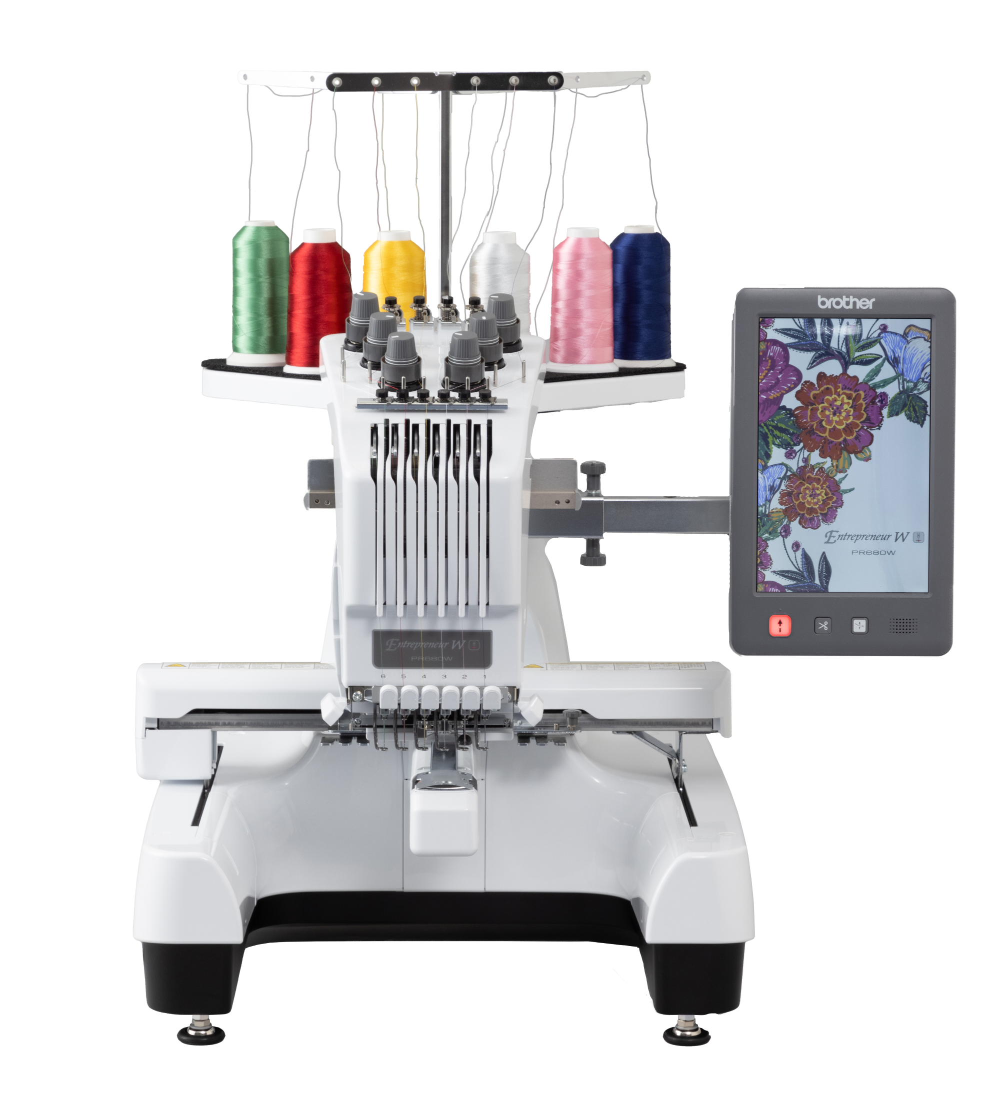 Front facing image of the Brother Entrepeneur W PR680W twelve by eight six needle embroidery machine
