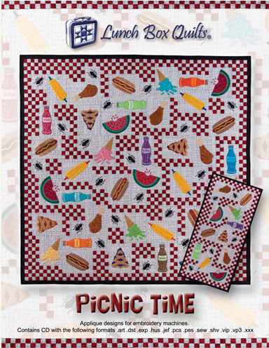 Janome Lunch Box Quilts Picnic Time Embroidery Designs CD