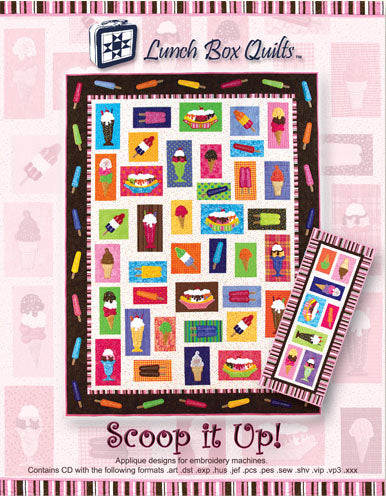 Janome Lunch Box Quilts Scoop it Up Embroidery Designs CD