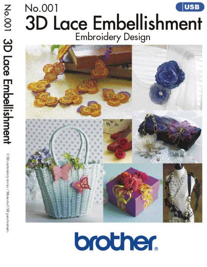 Brother SAEU1 Free Standing Embroidery 3D Designs Lace Embellishment Kit