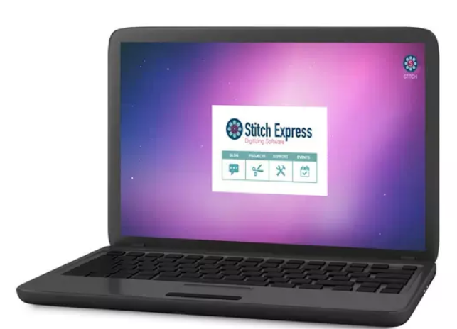 Brother SAEXPRESS Stitch Express Auto Digitizing Software being run on a laptop
