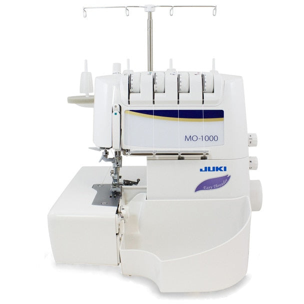 JUKI MO-1000 2/3/4 Air Threading Overlock Serger Sewing Machine view of the front of the machine