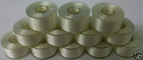 80 bobinas de bordado con caras de plástico preenrolladas de hilo blanco TAMAÑO A/ESTILO 15/SA156