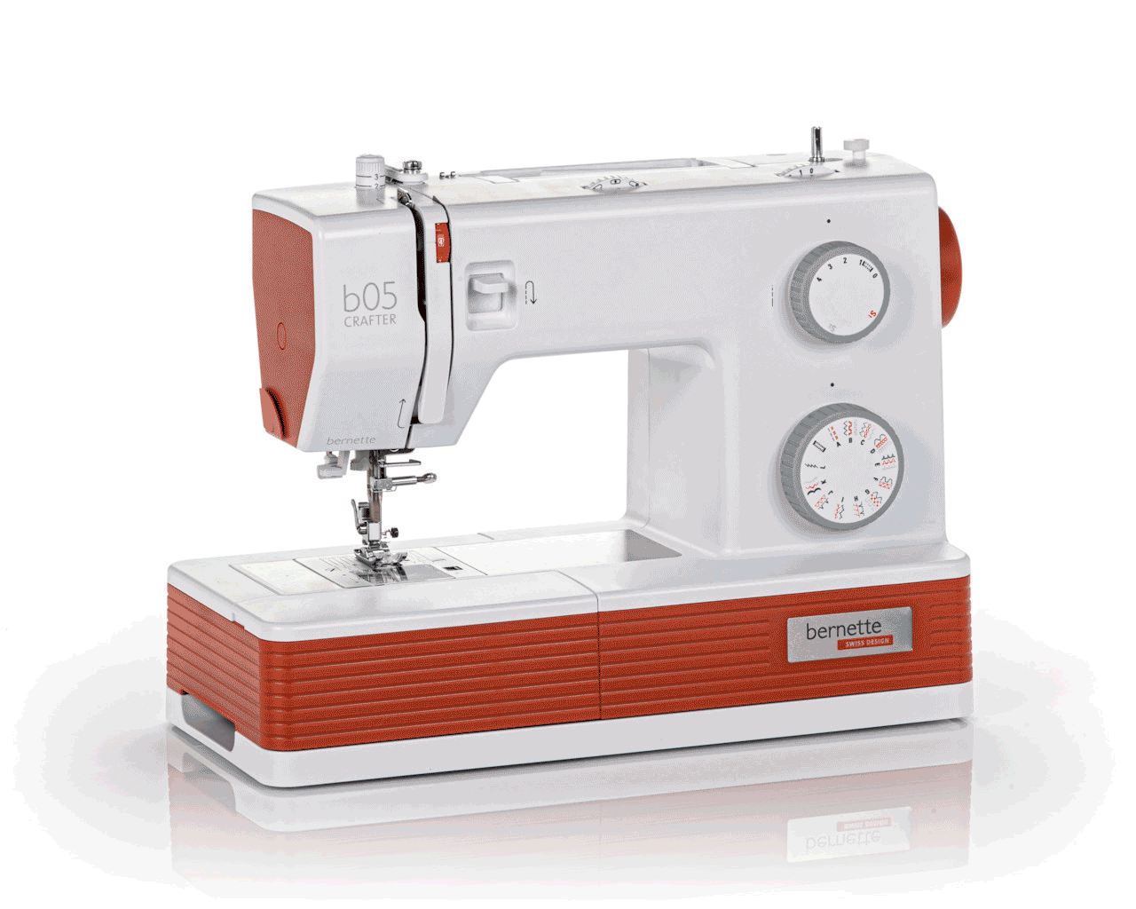spinning 3d image of the Bernette b05 Crafter Sewing Machine
