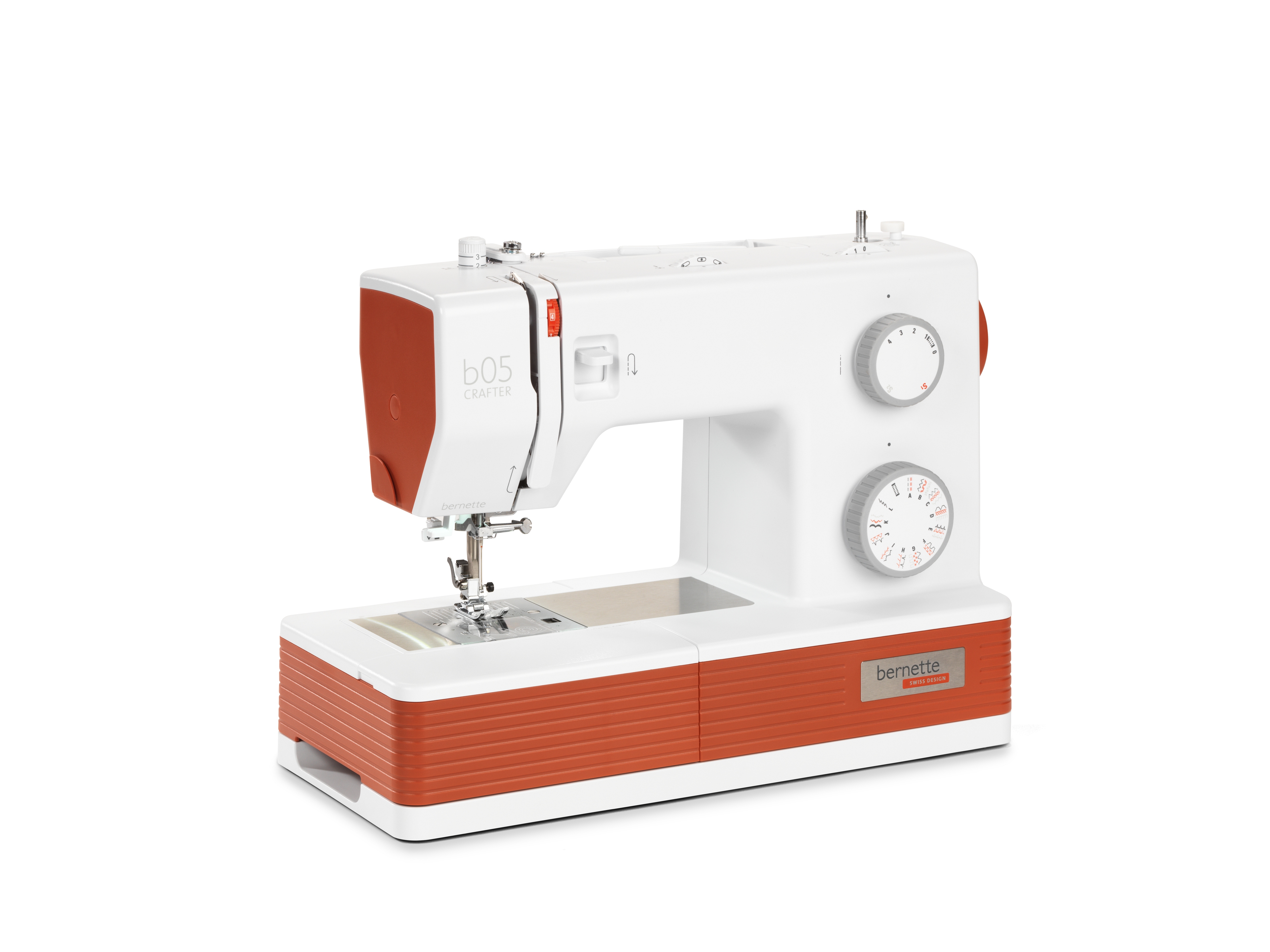 angled image of the Bernette b05 Crafter Sewing Machine