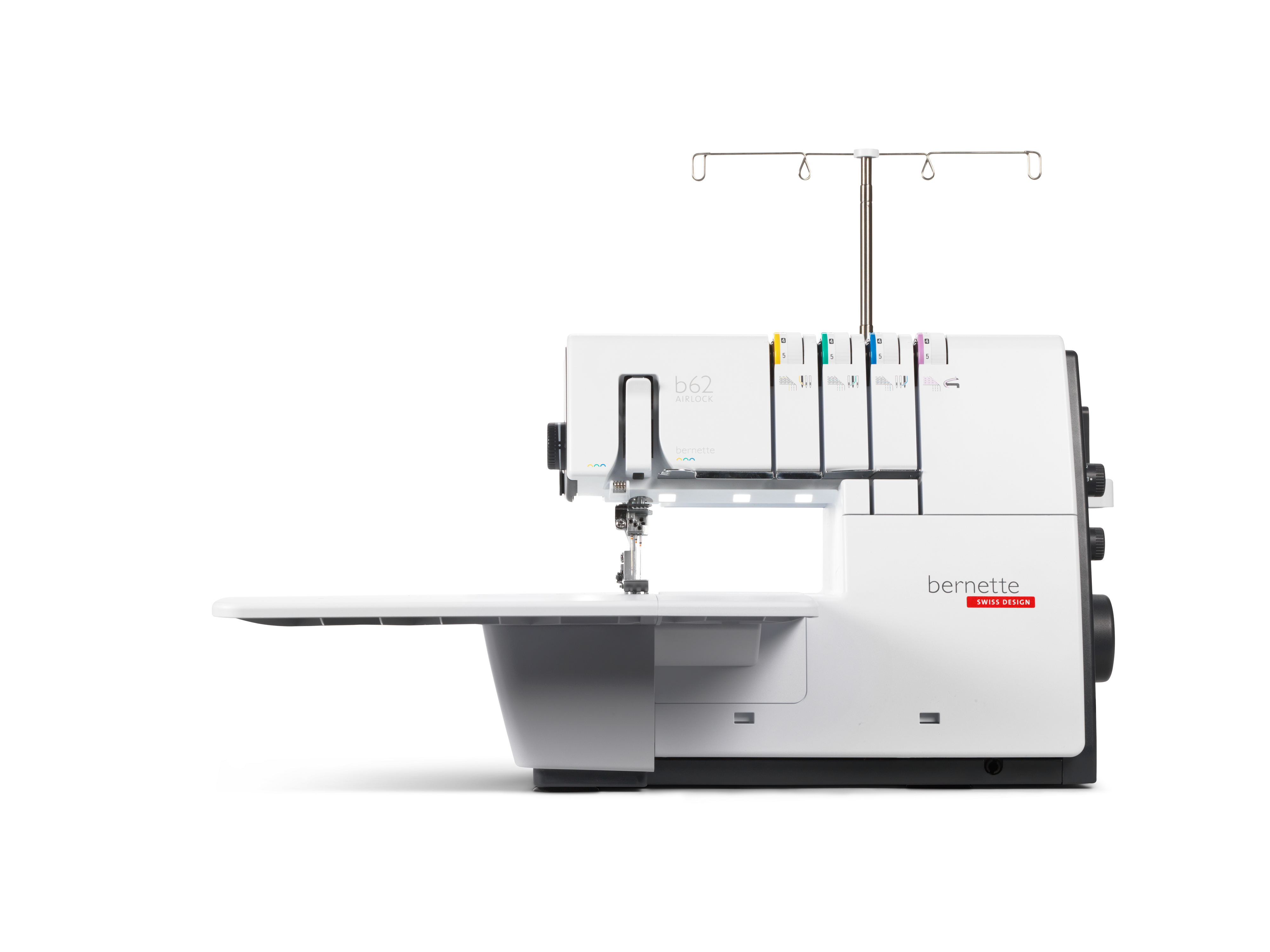 image of the  Bernette B62 Airlock 2/3/4 Thread Freearm Jet Air Serger with table attached